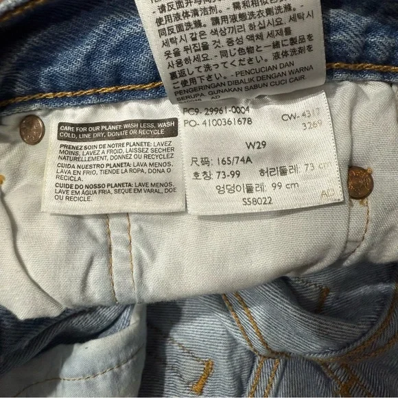 Levi’s 501 Vintage Styled Light Blue Distressed Denim Women’s Shorts 29” waist - Picture 12 of 14